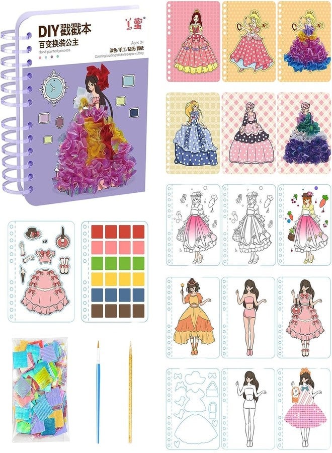 Cilveec Color Magic Book for Kids Activity Books for Children Coloring Books for Kids Ages 4-8 Years 20 Sheet Cartoon Painting kit with Brush Multicolor (Blue Fashion Book) - Image 5